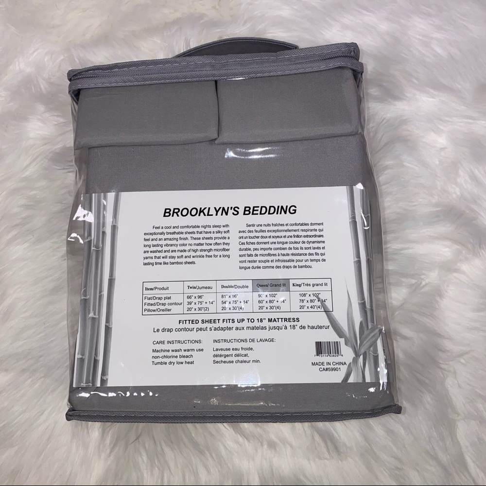 ✨SALE✨Queen 6pc Light Grey Bedsheets - Picture 4 of 5